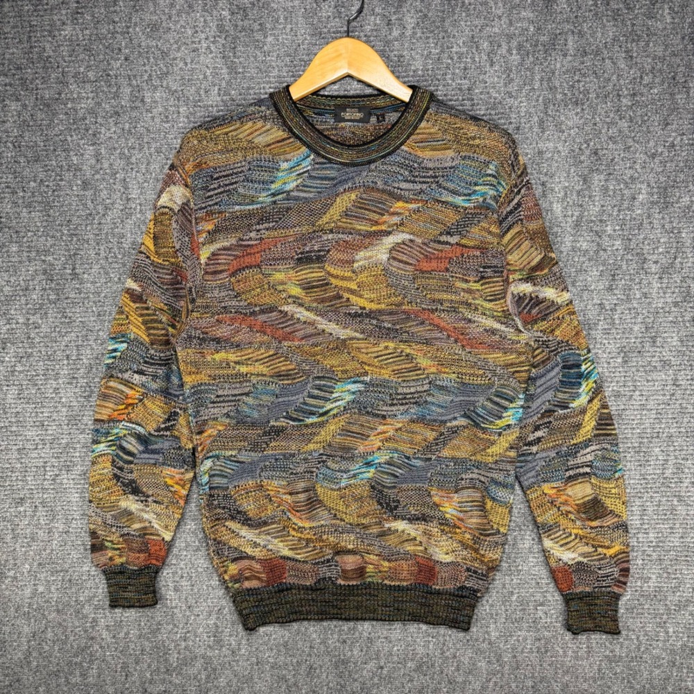 Riscato Portofino 3D Knit Sweater Mens Large Made in Italy Vintage